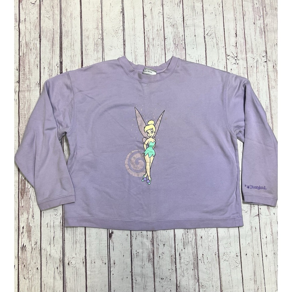 Lavender Purple Disney Sweatshirt Pull Over Size XL Tinkerbell Princess Fairy